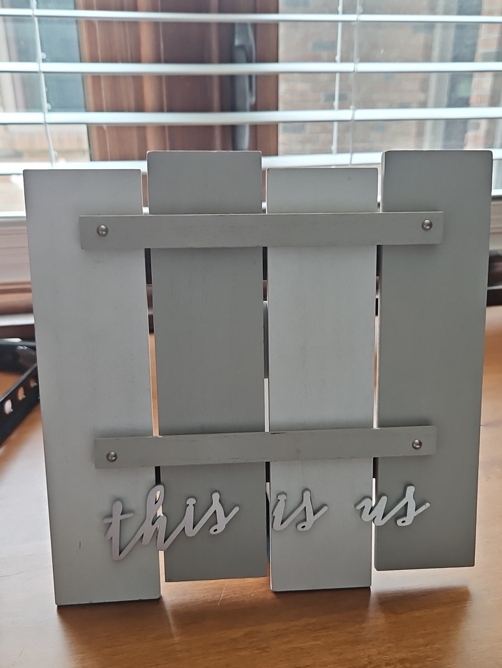 "This Is Us" Decorative Wooden Sign - Light Gray